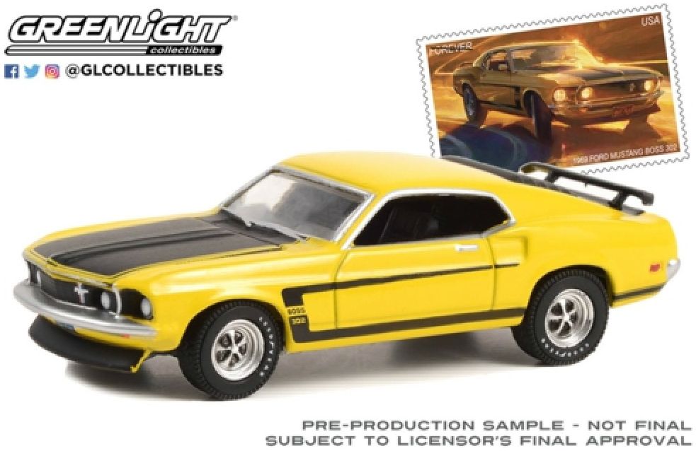 Ford Mustang Boss 302 1969 USPS 2022 Pony Car Stamp Collection by Tom